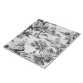 Carreau Toile de jouy, noir et blanc, porcelaine, (Côté)