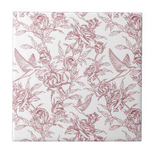 Carreau Toile de Jouy rouge