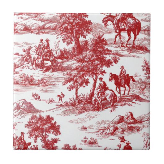 Carreau Toile de nature rouge romantique (Devant)