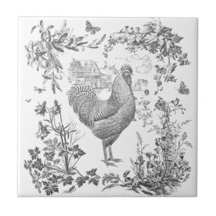Carreau Toile Vintage classique grise grise grise florale