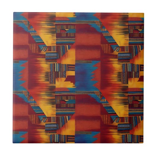 Carreau Tôle d'impression de cire africaine en gras (Devant)