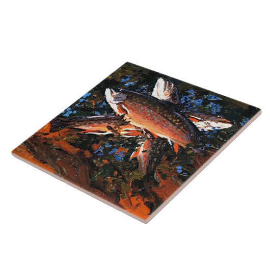 Carreau Tom Thomson - Trois truites (Côté)