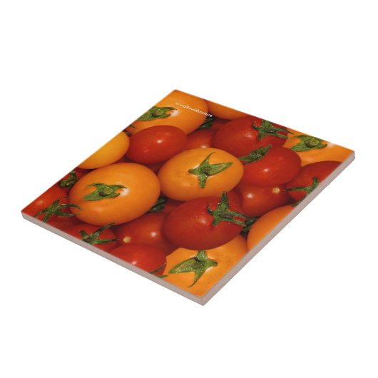 Carreau Tomates de cerise rouge et orange (Côté)
