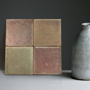 Carreau Tonalité Terre marbrée en mosaïque Ensemble de 4 C