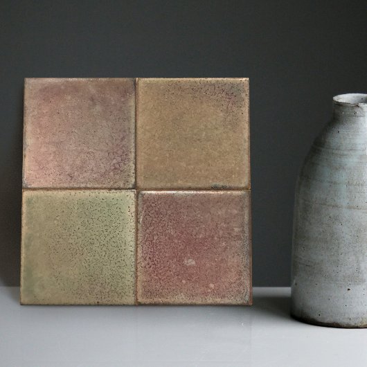 Carreau Tonalité Terre marbrée en mosaïque Ensemble de 4 C