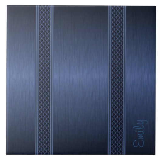 Carreau Tons bleu foncé métallique en aluminium brossé Loo (Devant)