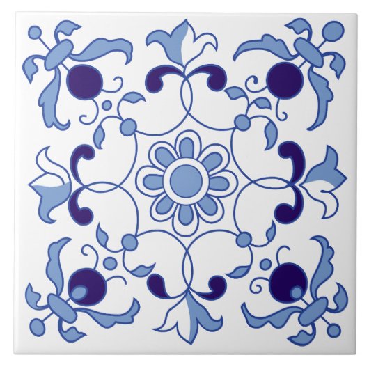 Carreau Tons bleu Petal Whimsy (Devant)