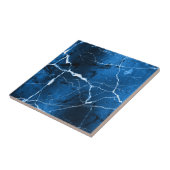 Carreau Tons de bijoux Marbre Abstrait Bleu Saphir D1288 (Côté)