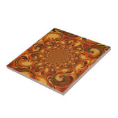 Carreau Tons tourbillonnants abstraits orange, marron et v (Côté)