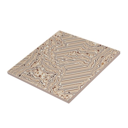 Carreau Topographic Warm Neutrals Ceramic Tile (Côté)
