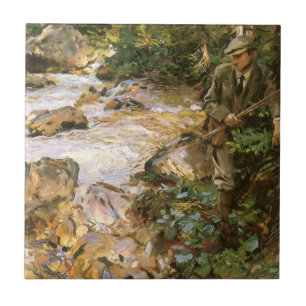Carreau Torrent de truite dans le Tyrol par John Singer Sa