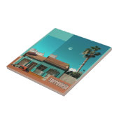 Carreau Torrevieja en Orange et Turquoise (Côté)