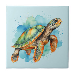 Carreau Tortue à peinture mignonne