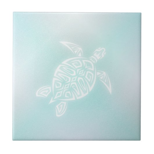 Carreau Tortue blanche turquoise (Devant)