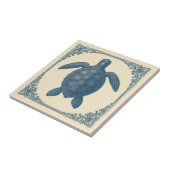 Carreau Tortue bleue marine vintage (Côté)
