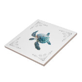 Carreau Tortue de mer 3D blanche Côtière (Côté)