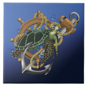 Carreau Tortue de mer bleu vert (Devant)