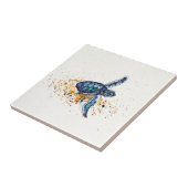 Carreau Tortue de mer de bébé émergeant du sable (Côté)