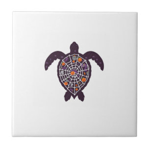 Carreau Tortue de mer Halloween Toile d'araignée Citrouill