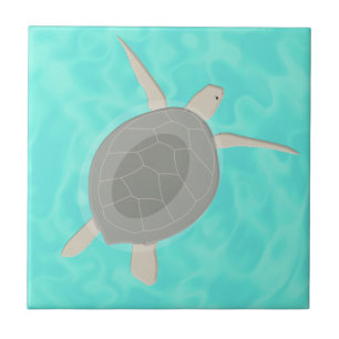 Carreau Tortue de mer mignonne dans l'océan 
