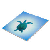 Carreau Tortue de mer nageant sous l'eau (Côté)