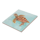 Carreau Tortue de mer Tropical Turquoise Aquarelle Océan (Côté)