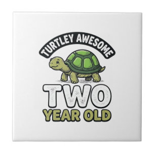 Carreau Tortue Deux Ans Anniversaire Gravure Vintage Shi