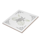 Carreau Tortue Grise Et Ornement Tropical (Côté)