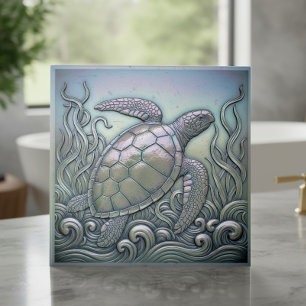 Carreau Tortue iridescente métallique ID1223