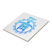 Carreau Tortue tribale Maui de bleu d'océan (Côté)