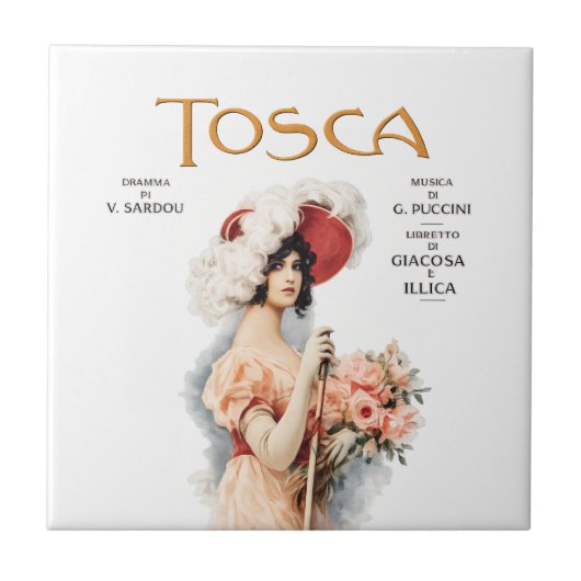 Carreau Tosca Opera Vintage - Puccini Opera Poster Design (Devant)