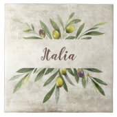 Carreau Toscane Olives rustiques Italia Script Brown (Devant)