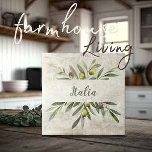 Carreau Toscane Rustique Olivier & Branches Italia Script