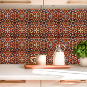 Carreau Toscane Terracotta Bleu et or Floral