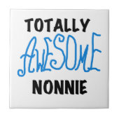 Carreau Totalement génial Nonnie Blue Text Tshirts et cade (Devant)