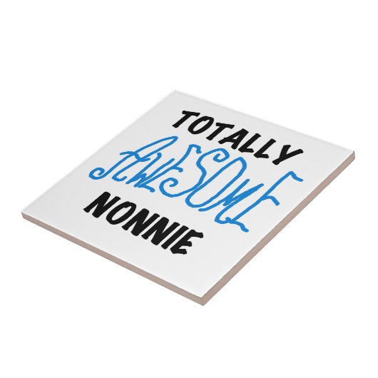 Carreau Totalement génial Nonnie Blue Text Tshirts et cade (Côté)