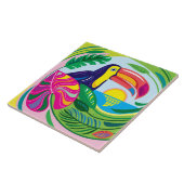 Carreau Toucan et feuilles tropicales (Côté)