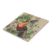 Carreau Toucan Jungle Tropical Bird Belle antique (Côté)