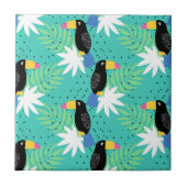 Carreau Toucans sur Teal (Devant)