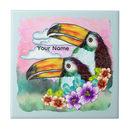 Carreau Toucans Tropicaux  (Devant)
