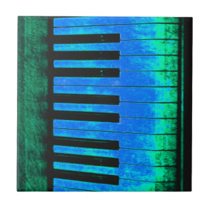 Carreau Touches de piano noir et bleu Belle et ARTISTIQUE