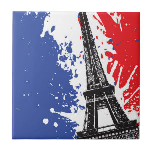 Carreau Tour Eiffel   drapeau grunge de Paris, France  