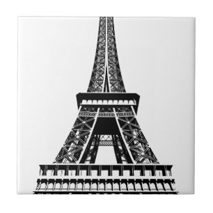 Carreau Tour Eiffel noir blanc Paris France Art Œuvre d'ar