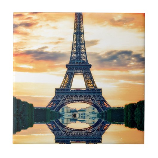 Carreau Tour Eiffel Paris Soirée européenne (Devant)