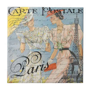 Carreau Tour Eiffel Romance, Rêves parisiens Vintages