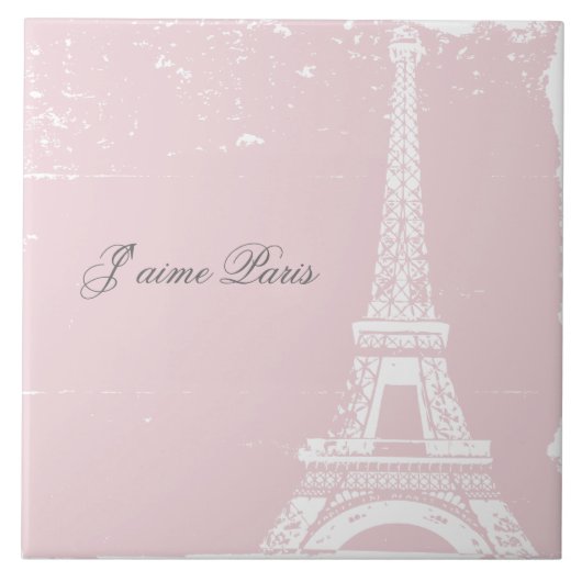Carreau Tour Eiffel rose Carrelage & Trivet (Devant)