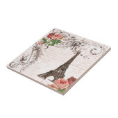 Carreau Tour Eiffel Rose rouge (Côté)