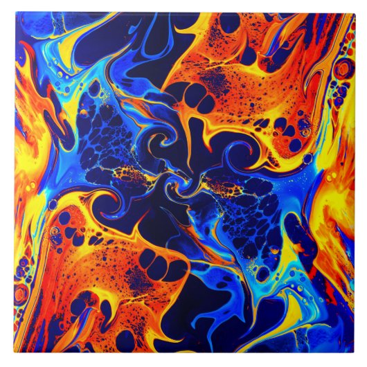 Carreau tourbillon de couleurs abstrait et tendance (Devant)