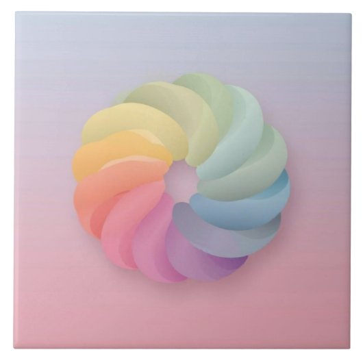 Carreau Tourbillon de dégradé de couleurs doux (Devant)