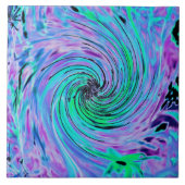Carreau Tourbillon Floral Abstrait Lime Vert et Violet (Devant)